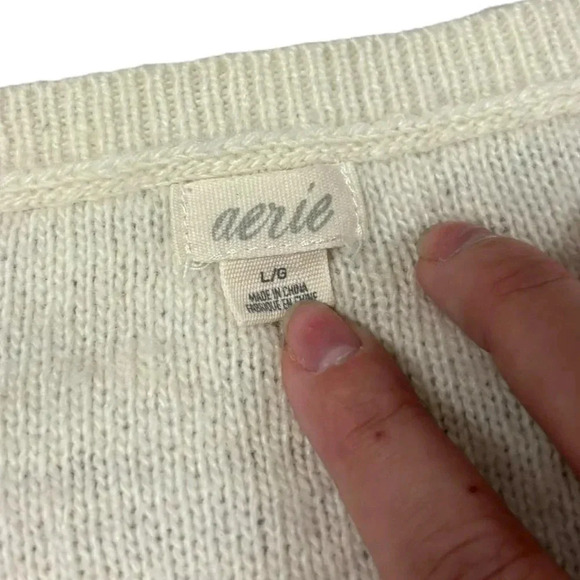 Aerie SOFT Off White Wool Rabbit Blend Sweater - Picture 3 of 4